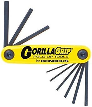 Bondhus进口代理批发 Bondhus 12591 GorillaGrip 9 件套六角折叠钥匙，尺寸 0.050-3/16 英寸（限量版）