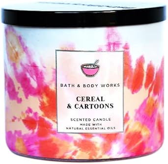 Bath & Body Works进口代理批发 Bath & Body Works，白色谷仓 3 芯蜡烛，含精油 - 14.5 盎司 - 2021 年夏季香味！ （谷物和卡通）