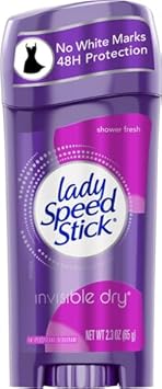 酷牌库|商品详情-Lady Speed Stick进口代理批发 Lady Speed Stick 隐形干爽止汗除臭剂，淋浴清新 - 紫色 2.3 盎司