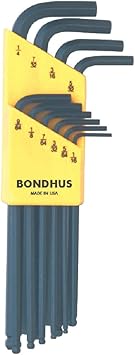 Bondhus进口代理批发 10 件套球头 L 型扳手 1/16-1/4"