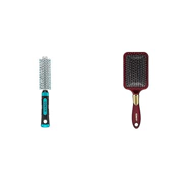 CONAIR进口代理批发 Conair Salon 金属圆形发刷和桨状梳理刷，适合所有发质 - 2 支