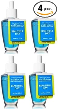 Bath & Body Works进口代理批发 Bath and Body Works Beautiful Day WallFlower 香水补充装。 4 件装 0.8 盎司