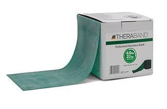 酷牌库|商品详情-Theraband进口代理批发 THERABAND 阻力带，50 码卷专业乳胶弹力带，适用于上半身和下半身和核心锻炼、物理治疗、普拉提、家庭锻炼和康复，绿色、重型、中级 1 级