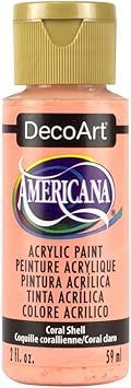 DecoArt进口代理批发 DecoArt Americana 丙烯酸涂料，2 盎司，珊瑚壳