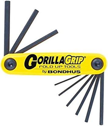 Bondhus进口代理批发 Bondhus 12585 GorillaGrip 5 件套六角折叠钥匙，尺寸 3/16-3/8 英寸