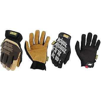 Mechanix Wear进口代理批发 Mechanix Wear 多用途皮革和合成皮革工作手套套装 | Durahide 和 Original（加大号，棕色/黑色）