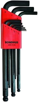 Bondhus进口代理批发 Bondhus 10999 9 件套球头起子 L 型扳手，ProGuard 表面处理，尺寸 1.5-10mm