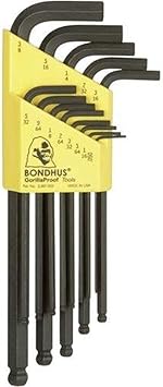 Bondhus进口代理批发 Bondhus 10937 13 件套球头起子 L 型扳手，尺寸 0.050-3/8 英寸