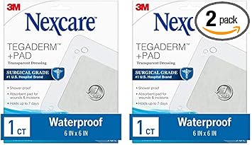 酷牌库|商品详情-Nexcare进口代理批发 Nexcare Tegaderm + 垫透明敷料，吸收垫可吸干液体且不会粘在伤口上，6 英寸 X 6 英寸（2 件装）