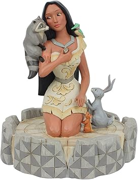 Enesco进口代理批发 Enesco Disney Traditions by Jim Shore 白色林地风中奇缘跪着雕像 7.3 英寸，多色