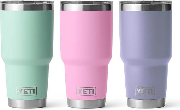 YETI进口代理批发 YETI Rambler 30 盎司玻璃杯 3 件装，(1) 个强力粉色，(1) 个宇宙丁香色，和 (1) 个海泡沫