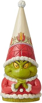 Enesco进口代理批发 Enesco Dr. Seuss Grinch by Jim Shore 圣诞老人格林奇侏儒折叠手雕像，树脂手绘精制收藏圣诞雕像家居装饰雕塑架雕像礼物，6.89 英寸，多色