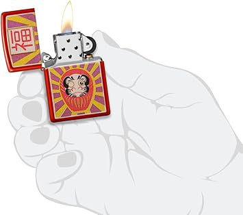 酷牌库|商品详情-Zippo进口代理批发 Zippo Daruma Design 金属红色口袋打火机