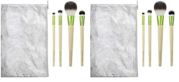 酷牌库|商品详情-EcoTools进口代理批发 EcoTools Vibes Kit 化妆刷礼品套装，带旅行刷袋，适用于电源、粉底和遮瑕膏（2 件装）