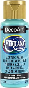 DecoArt进口代理批发 DecoArt Americana 丙烯酸涂料，2 盎司，巴哈曼蓝 (DA255-3)