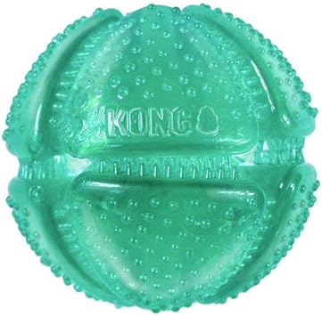 KONG进口代理批发 KONG Squeezz 牙科球 - 用于清洁牙齿的狗玩具 - 适合轻柔咀嚼者的灵活咀嚼玩具 - 适合中型/大型犬