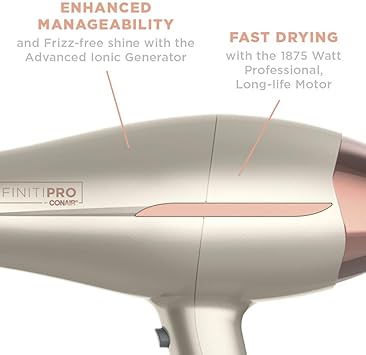 酷牌库|商品详情-CONAIR进口代理批发 INFINITIPRO BY CONAIR 防卷曲专业吹风机 ~ 2 倍光泽 - 3 倍卷曲控制，玫瑰金