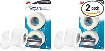 Nexcare进口代理批发 Nexcare 温和纸质梳理急救胶带 1 英寸 x 360 英寸（2 件装）