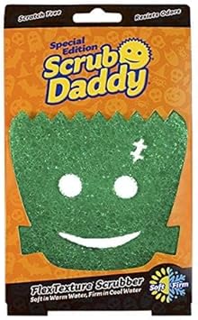 酷牌库|商品详情-Scrub Daddy进口代理批发 Scrub Daddy 万圣节擦洗器，洗碗清洁海绵，厨房海绵，防刮擦多用途擦洗，FlexTexture 坚固和柔软设计，可安全洗碗，3 件装