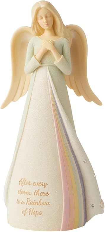 Enesco进口代理批发 Enesco Foundations Rainbow of Hope 天使雕像，7.5 英寸，多色