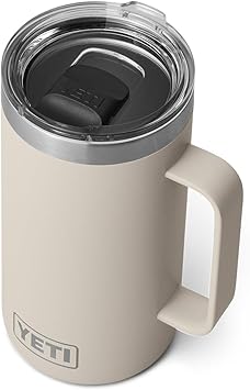 YETI进口代理批发 YETI Rambler 24 盎司马克杯，真空隔热，不锈钢，带 MagSlider 盖，斗篷灰褐色