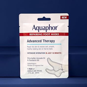 酷牌库|商品详情-Aquaphor进口代理批发 Aquaphor 修复足膜、干燥足部保湿袜、鳄梨油和乳木果油保湿足部护理，6 件装