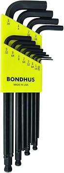 Bondhus进口代理批发 Bondhus 10936 一套 12 个球头起子 L 型扳手，ProGuard 表面处理，尺寸 0.050-5/16 英寸