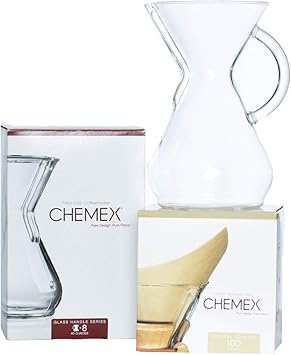 Chemex进口代理批发 Chemex 捆绑包 - 8 杯玻璃手柄系列 - 100 克拉方形过滤器 - 独家包装