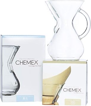 Chemex进口代理批发 Chemex 捆绑包 - 6 杯玻璃手柄系列 - 100 克拉方形过滤器 - 独家包装