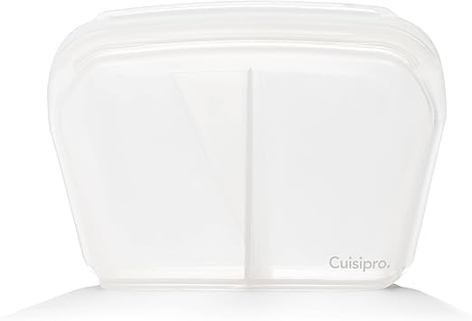 Cuisipro进口代理批发 Cuisipro 立式硅胶隔板，44 盎司，8.5 x 6.1 英寸，透明可重复使用袋