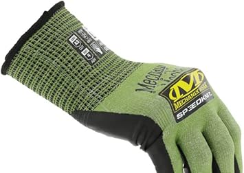 酷牌库|商品详情-Mechanix Wear进口代理批发 Mechanix Wear：ANSI A3 防割聚氨酯涂层 SpeedKnit 工作手套 - 可触摸，在干湿条件下抓力强劲（绿色，中号）