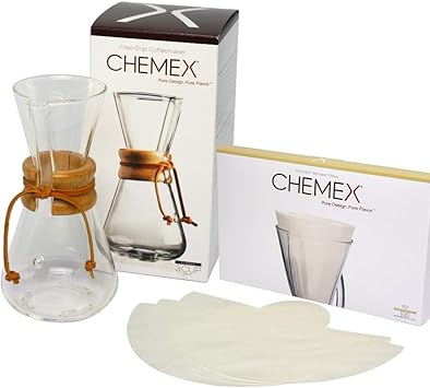 Chemex进口代理批发 [kemekkusu] Chemex 咖啡机套装机器制造 3 杯滴水 + 3 杯滤纸 [平行进口货物]