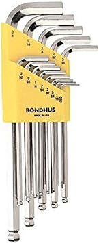 Bondhus进口代理批发 Bondhus 16937 一套 13 个球头起子 L 型扳手，带 BriteGuard 表面处理，长长度，尺寸 0.050-3/8 英寸