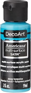 DecoArt进口代理批发 DecoArt Americana 多表面缎面丙烯酸涂料，2 盎司，深绿松石色