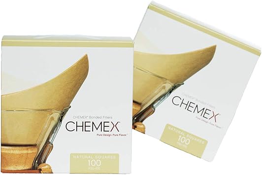 酷牌库|商品详情-Chemex进口代理批发 Chemex 粘合过滤器 - 天然方形 - 100 片（2 件装）- 独家包装