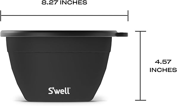 酷牌库|商品详情-S'well进口代理批发 S'well 不锈钢沙拉碗套件 - 64 盎司，玛瑙 - 配有 2 盎司调味品容器和可拆卸托盘，便于整理 - 防漏、易于清洁、可用洗碗机清洗