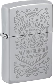 Zippo进口代理批发 Zippo Johnny Cash 高抛光镀铬袖珍打火机