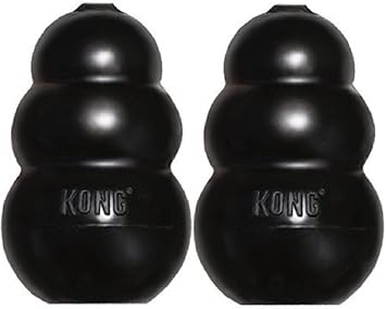 KONG进口代理批发 KONG Extreme 狗宠物玩具牙齿咀嚼胶（2 件装），大号，大号 - 2 件装，黑色，型号：K1-2