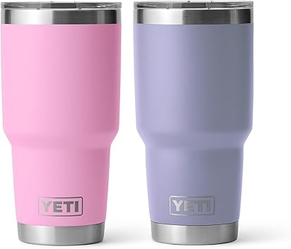 YETI进口代理批发 YETI Rambler 30 盎司玻璃杯 2 件装，(1) 个宇宙紫丁香和 (1) 个活力粉色