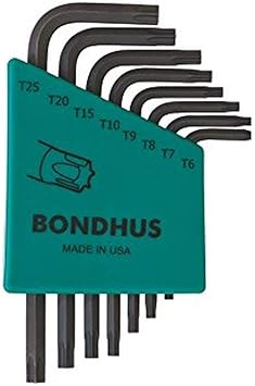 Bondhus进口代理批发 Bondhus 31732 8 件套星形 L 型扳手，短长度，尺寸 T6-T25