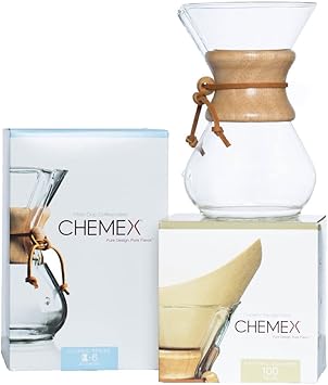 Chemex进口代理批发 CHEMEX 套装 - 6 杯经典系列 - 100 克拉方形过滤器 - 独家包装