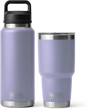 YETI进口代理批发 YETI Cosmic Lilac Rambler 饮料套装，(1) 个 30 盎司玻璃杯和 (1) 个 36 盎司 Rambler 瓶