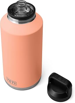 YETI进口代理批发 YETI Rambler 64 盎司瓶子，真空隔热，不锈钢，带突盖，低地桃色