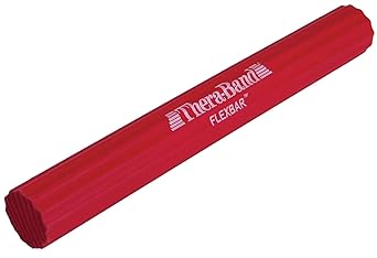 Theraband进口代理批发 THERABAND FlexBar，网球肘治疗杆，缓解肌腱炎疼痛并提高握力，阻力杆适用于高尔夫球手肘部和肌腱炎，红色，浅色，初学者