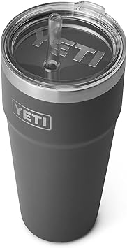 酷牌库|商品详情-YETI进口代理批发 YETI Rambler 26 盎司吸管杯 2 件装，(1) 木炭和 (1) 帝王蟹橙