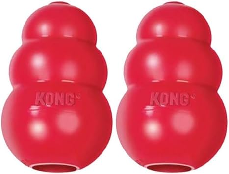 KONG进口代理批发 （2 件装）KONG King 经典狗狗玩具，加大号，红色