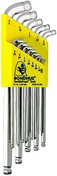 Bondhus进口代理批发 Bondhus 77037 Stubby Dbl 球头 L 型扳手套件带 BriteGuard 和超长臂，13 件