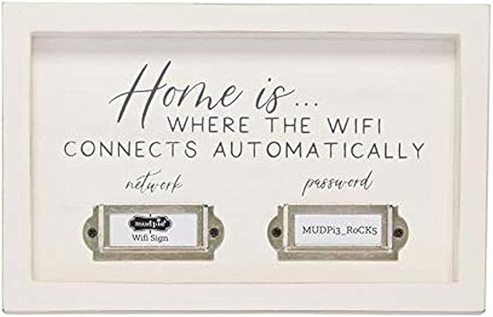 Mud Pie进口代理批发 Mud Pie Home WiFi 牌匾，8" x 5"，白色