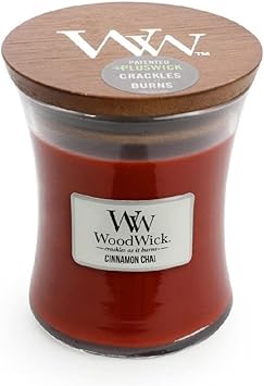 酷牌库|商品详情-WoodWick进口代理批发 WoodWick 中号沙漏蜡烛、Cinnamon Chai - 优质大豆混合蜡、Pluswick Innovation Wood Wick、美国制造和中号沙漏蜡烛、Cafe Sweets - 优质大豆混合蜡