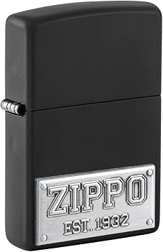 Zippo进口代理批发 Zippo 男女通用成人标志设计打火机，车牌黑色哑光